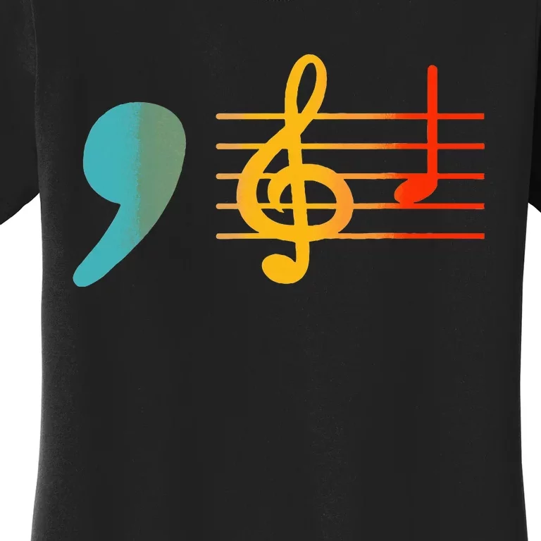 Comma La Music Notes Kamala Harris Music Teacher Elections Women's T-Shirt