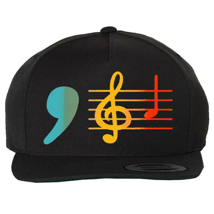 Comma La Music Notes Kamala Harris Music Teacher Elections Wool Snapback Cap