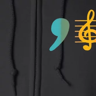 Comma La Music Notes Kamala Harris Music Teacher Elections Full Zip Hoodie