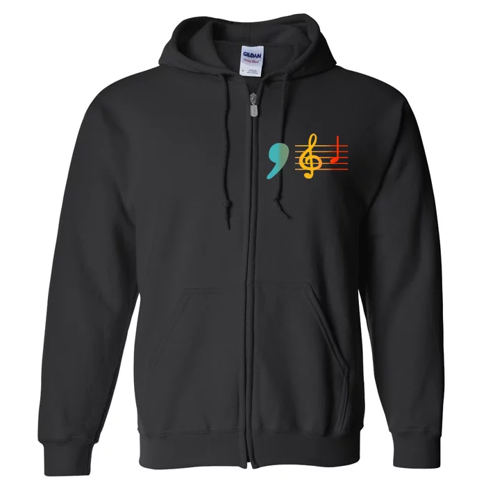 Comma La Music Notes Kamala Harris Music Teacher Elections Full Zip Hoodie