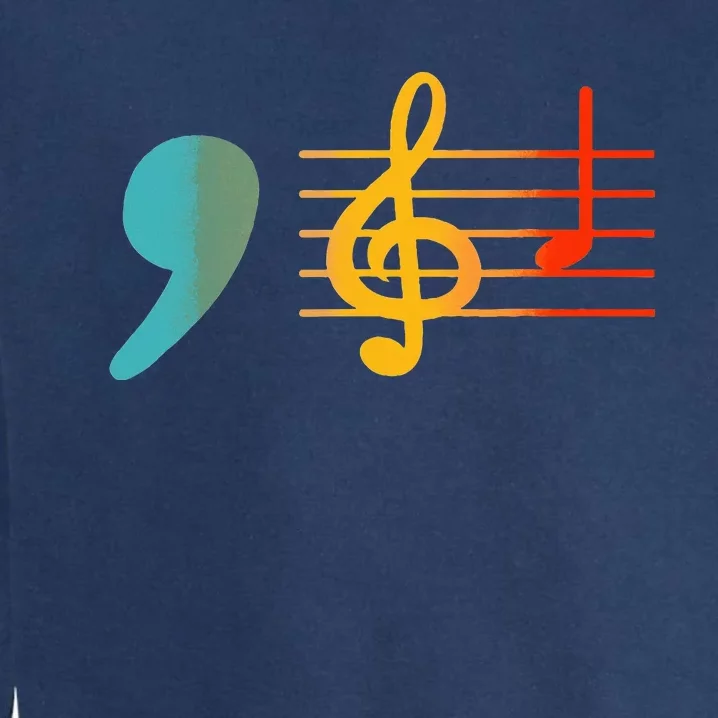 Comma La Music Notes Kamala Harris Music Teacher Elections Garment-Dyed Sweatshirt