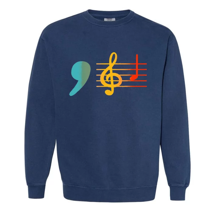 Comma La Music Notes Kamala Harris Music Teacher Elections Garment-Dyed Sweatshirt