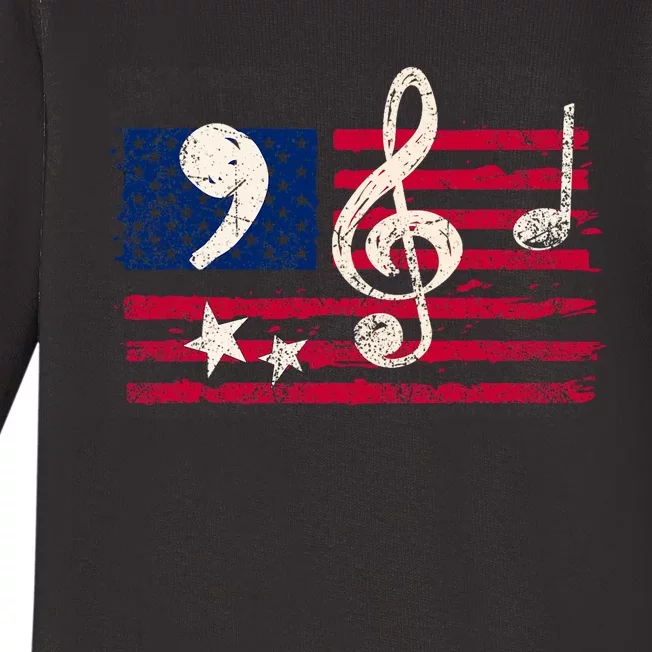 Comma La Music Notes Music Teacher Elections Kamala Harris Baby Long Sleeve Bodysuit