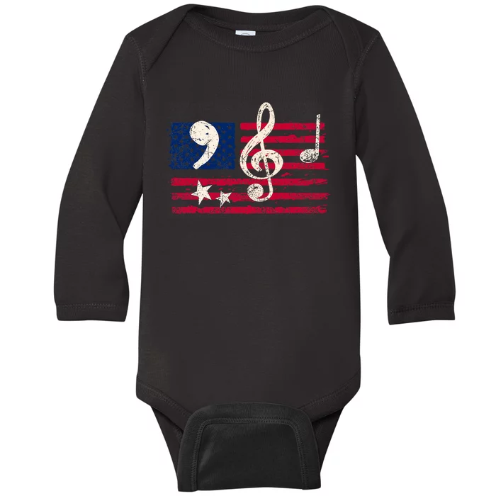 Comma La Music Notes Music Teacher Elections Kamala Harris Baby Long Sleeve Bodysuit