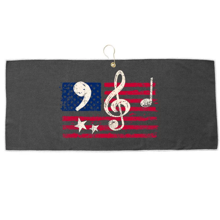 Comma La Music Notes Music Teacher Elections Kamala Harris Large Microfiber Waffle Golf Towel