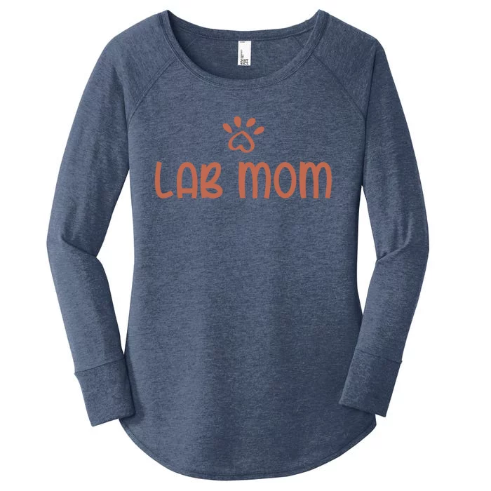 Chocolate Lab Mom Valentine's Day Labrador Mama Gift Women's Perfect Tri Tunic Long Sleeve Shirt