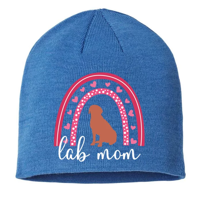 Chocolate Lab Mom Valentine's Day Labrador Rainbow Gift 8 1/2in Sustainable Knit Beanie