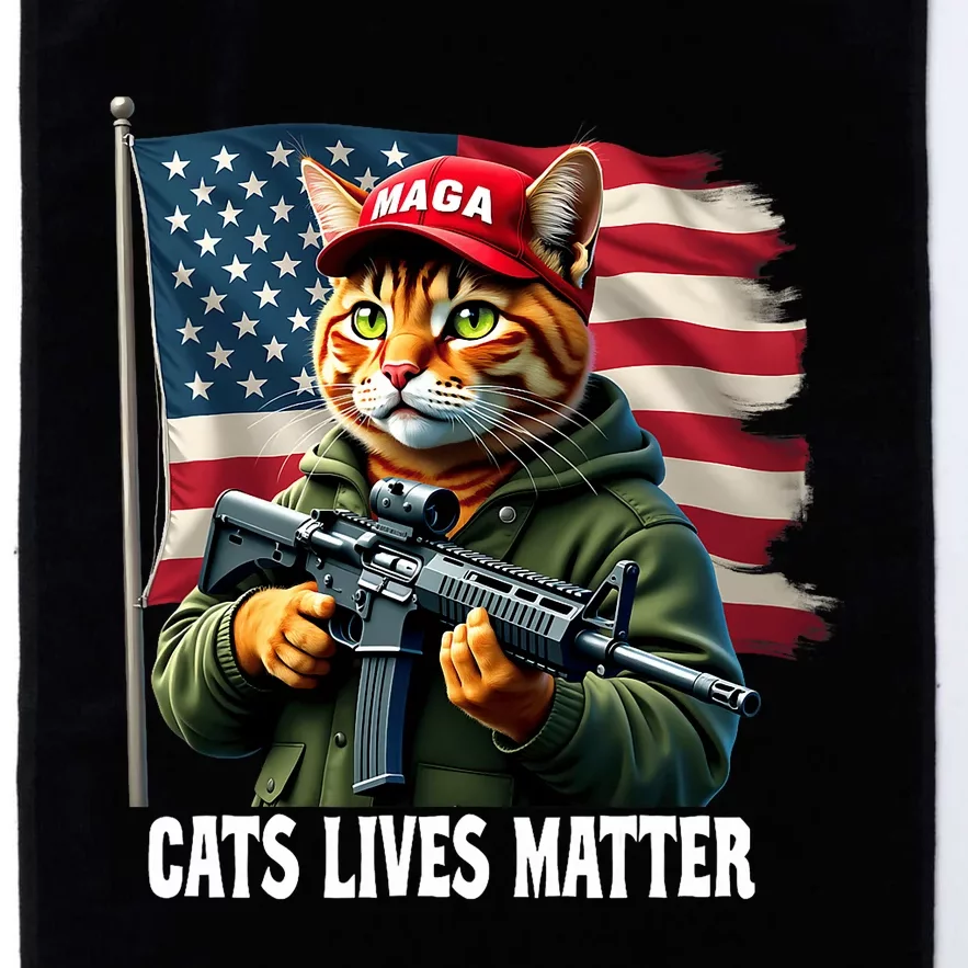 Cats Lives Matter Funny Trump 2024 Cat Maga Voting Trump Platinum Collection Golf Towel