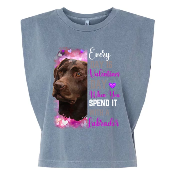 Chocolate Labrador Mom Funny Valentines Day Dog Lovers Brown Gift Garment-Dyed Women's Muscle Tee