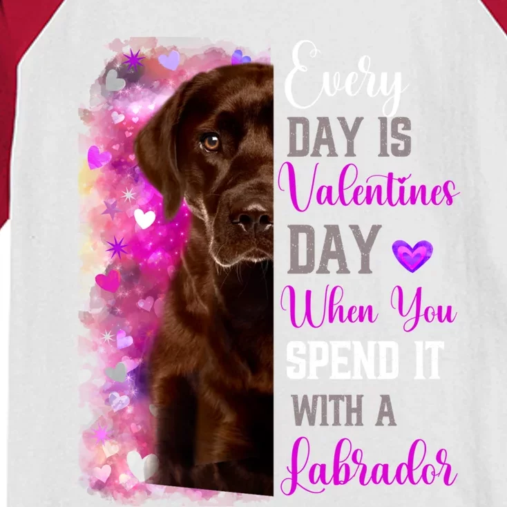 Chocolate Labrador Mom Funny Valentines Day Dog Lovers Brown Funny Gift Kids Colorblock Raglan Jersey