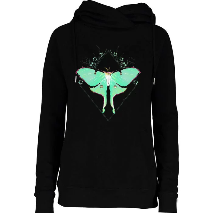 Cute Luna Moth Beautiful Butterfly Insect Lover Themed Womens Funnel Neck Pullover Hood