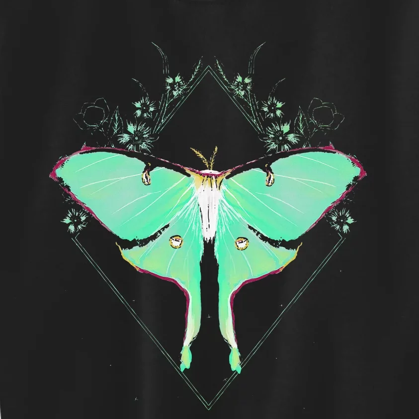 Cute Luna Moth Beautiful Butterfly Insect Lover Themed Kids Sweatshirt