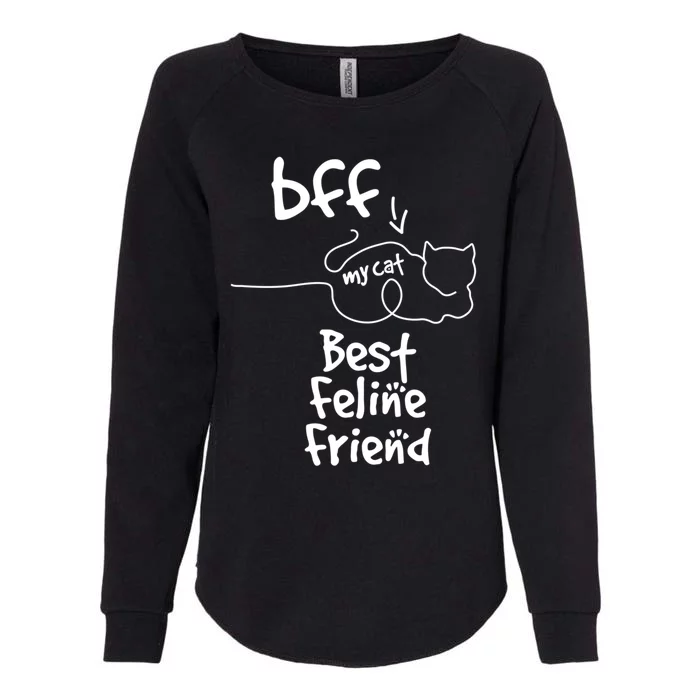 Cat Lover My Bff Best Feline Friend Is A Cat Kitty Cute Gift Womens California Wash Sweatshirt