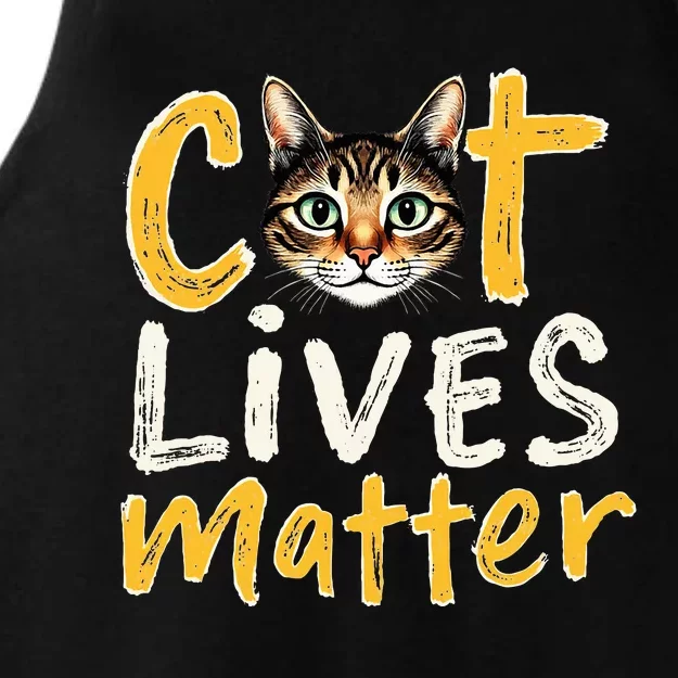 Cat Lives Matter Ladies Tri-Blend Wicking Tank