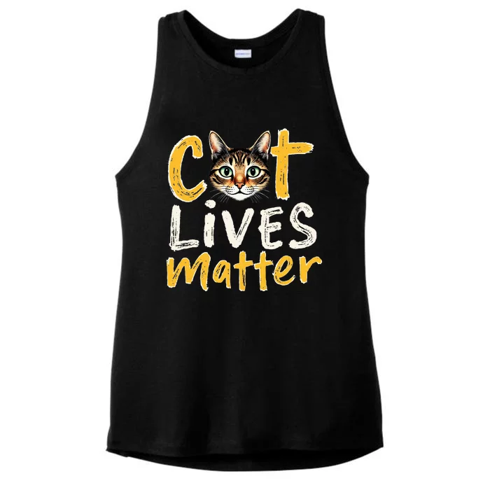 Cat Lives Matter Ladies Tri-Blend Wicking Tank