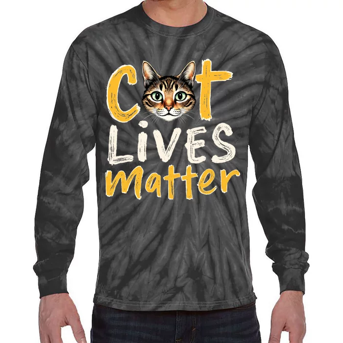 Cat Lives Matter Tie-Dye Long Sleeve Shirt