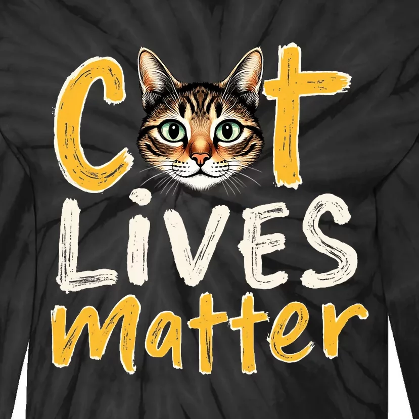 Cat Lives Matter Tie-Dye Long Sleeve Shirt