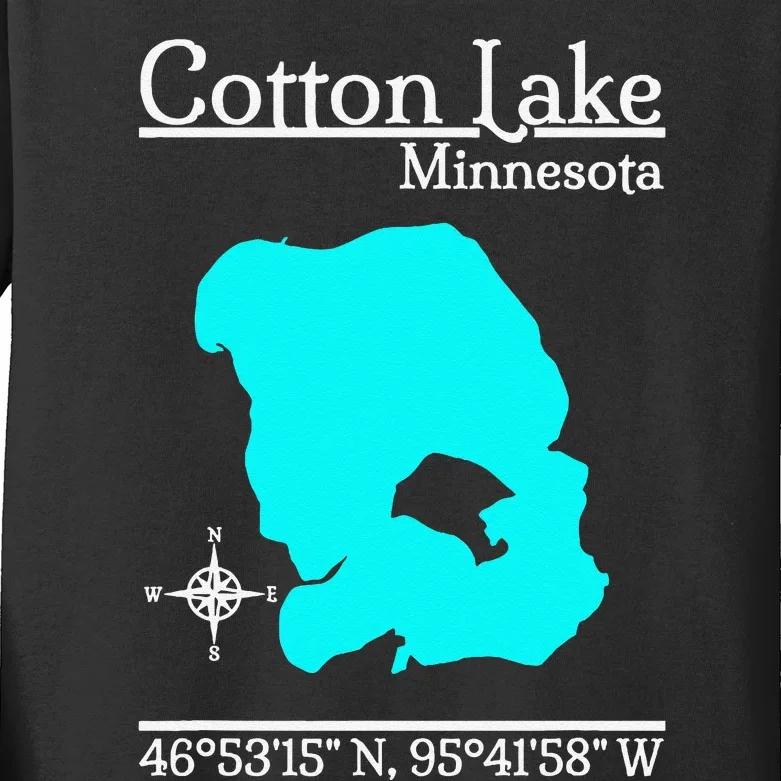 Cotton Lake Minnesota Kids Long Sleeve Shirt