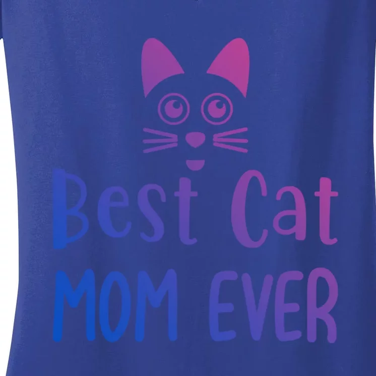 Cat Lover Mom Funny Gift Best Cat Mom Ever Gift Women's V-Neck T-Shirt