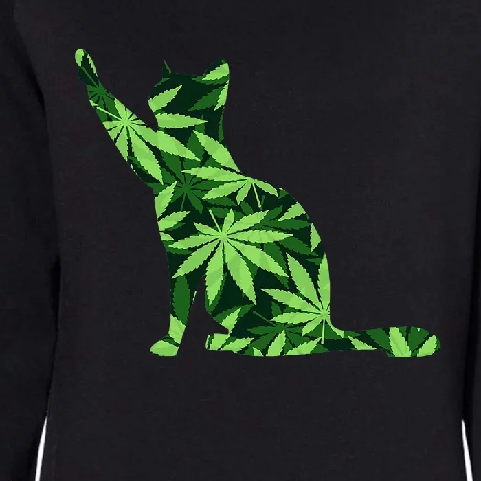 Cat Lover Marijuana Weed Smoker Funny Leaf Cannabis Womens California Wash Sweatshirt