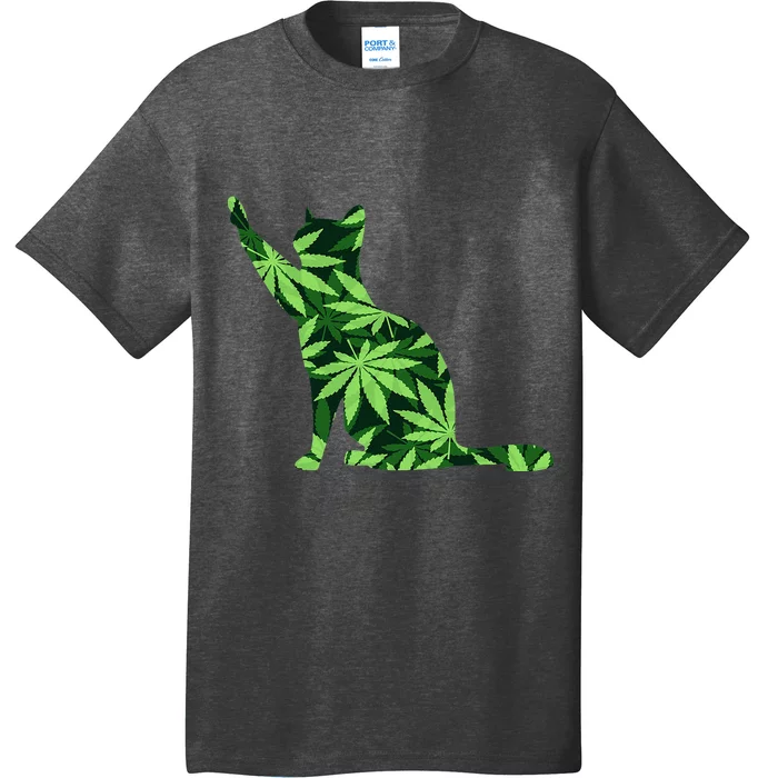 Cat Lover Marijuana Weed Smoker Funny Leaf Cannabis T-Shirt