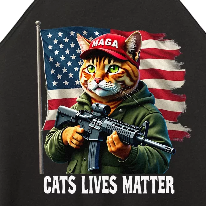 Cats Lives Matter Funny Trump 2024 Cat Maga Voting Trump Gift Women’s Perfect Tri Rocker Tank