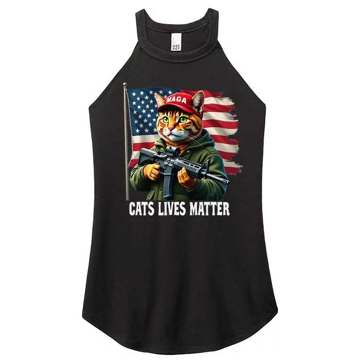 Cats Lives Matter Funny Trump 2024 Cat Maga Voting Trump Gift Women’s Perfect Tri Rocker Tank