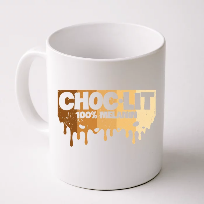 Choc Lit Melanin Queen African Afro Pride Black Historty Front & Back Coffee Mug