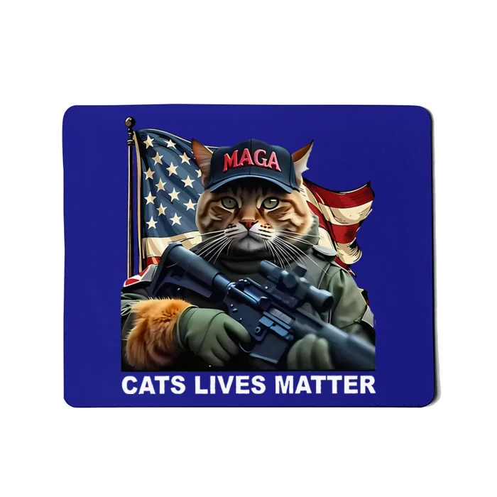 Cats Lives Matter Funny Trump 2024 Cat Maga Mousepad