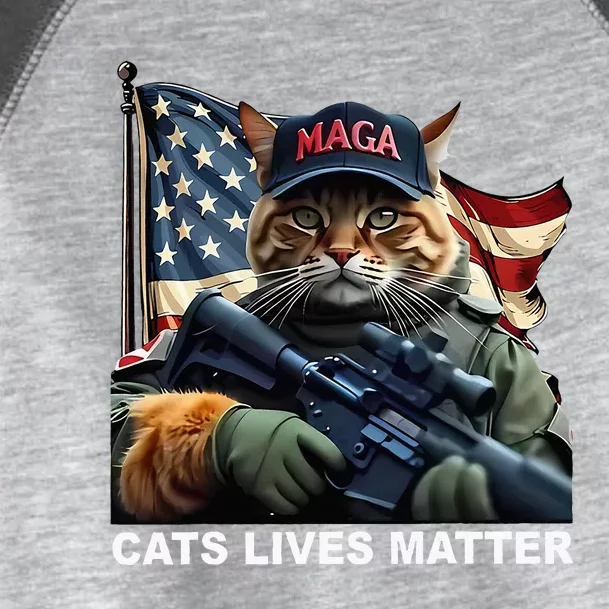 Cats Lives Matter Funny Trump 2024 Cat Maga Toddler Fine Jersey T-Shirt