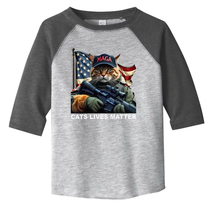 Cats Lives Matter Funny Trump 2024 Cat Maga Toddler Fine Jersey T-Shirt