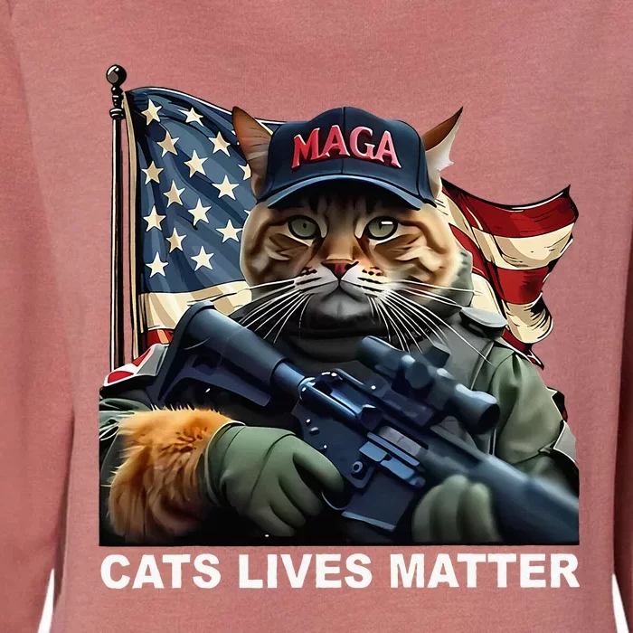 Cats Lives Matter Funny Trump 2024 Cat Maga Womens California Wash Sweatshirt