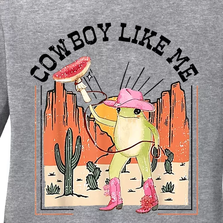 Cowboy Like Me Frog Ladies Long Sleeve Shirt