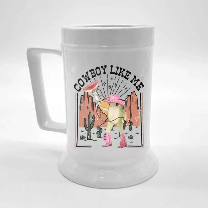 Cowboy Like Me Frog Front & Back Beer Stein