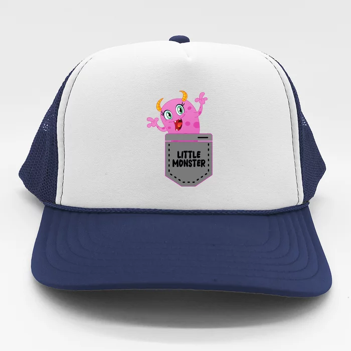 Cute Little Monster Pocket Logo Trucker Hat