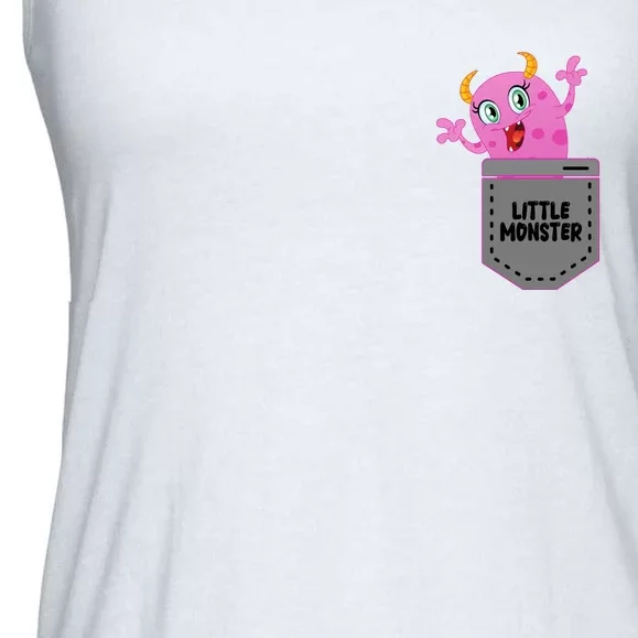 Cute Little Monster Pocket Logo Ladies Essential Flowy Tank