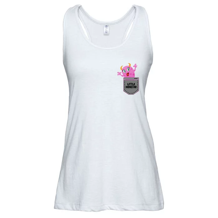 Cute Little Monster Pocket Logo Ladies Essential Flowy Tank