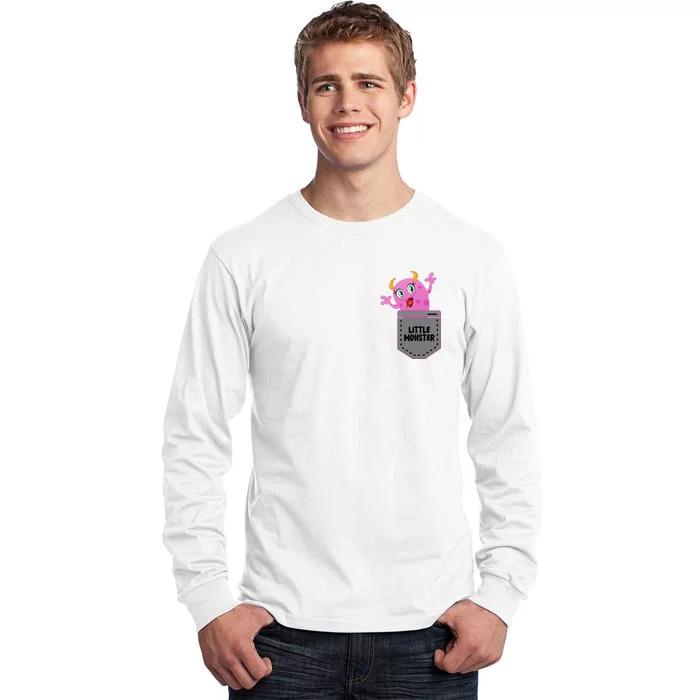 Cute Little Monster Pocket Logo Tall Long Sleeve T-Shirt