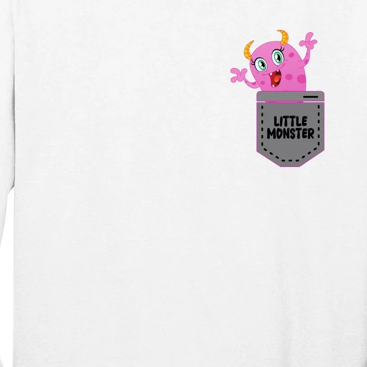 Cute Little Monster Pocket Logo Tall Long Sleeve T-Shirt