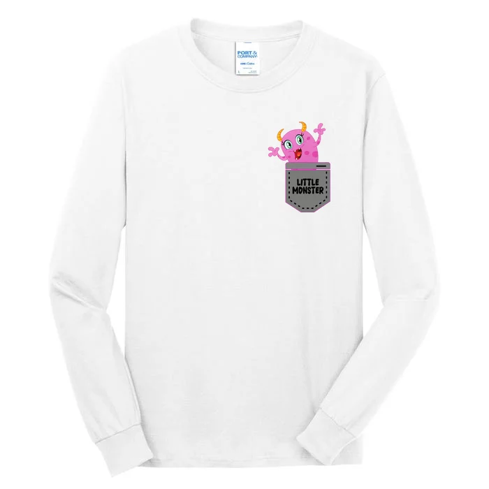 Cute Little Monster Pocket Logo Tall Long Sleeve T-Shirt