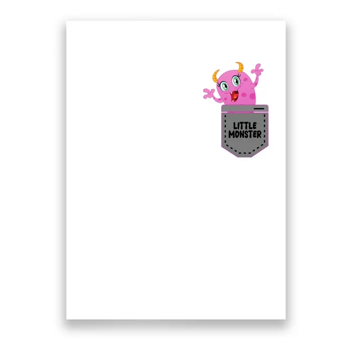 Cute Little Monster Pocket Logo Poster