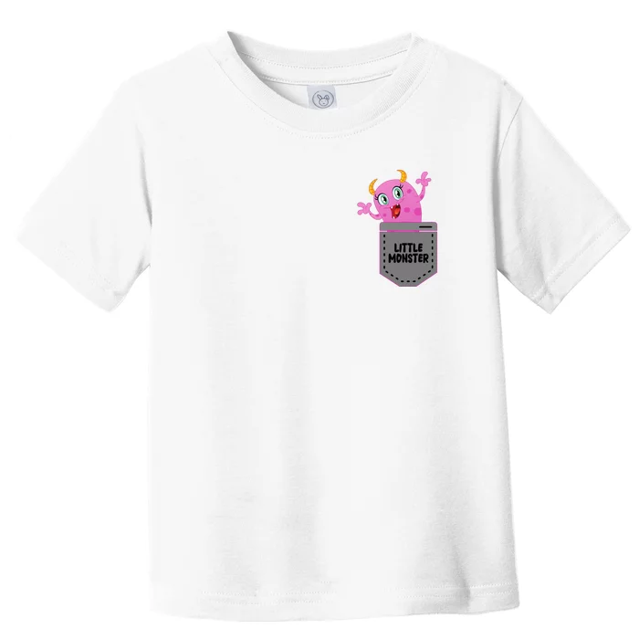 Cute Little Monster Pocket Logo Toddler T-Shirt