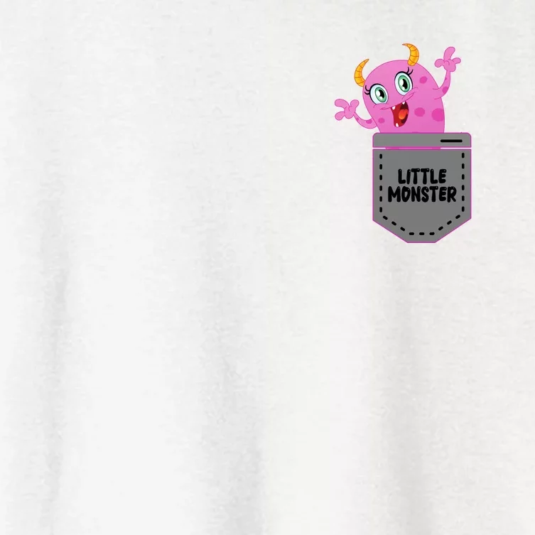 Cute Little Monster Pocket Logo Women's Crop Top Tee