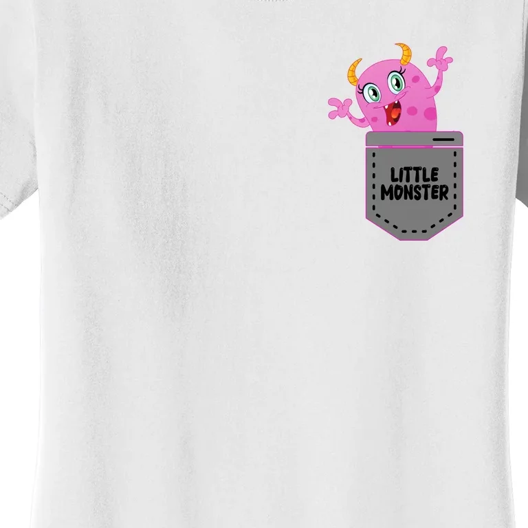 Cute Little Monster Pocket Logo Women's T-Shirt