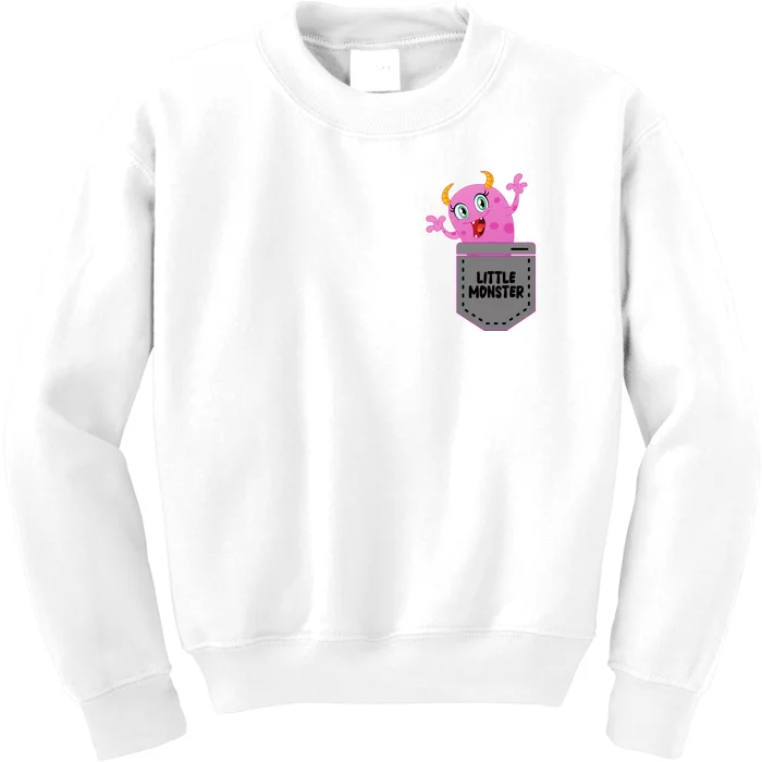 Cute Little Monster Pocket Logo Kids Sweatshirt