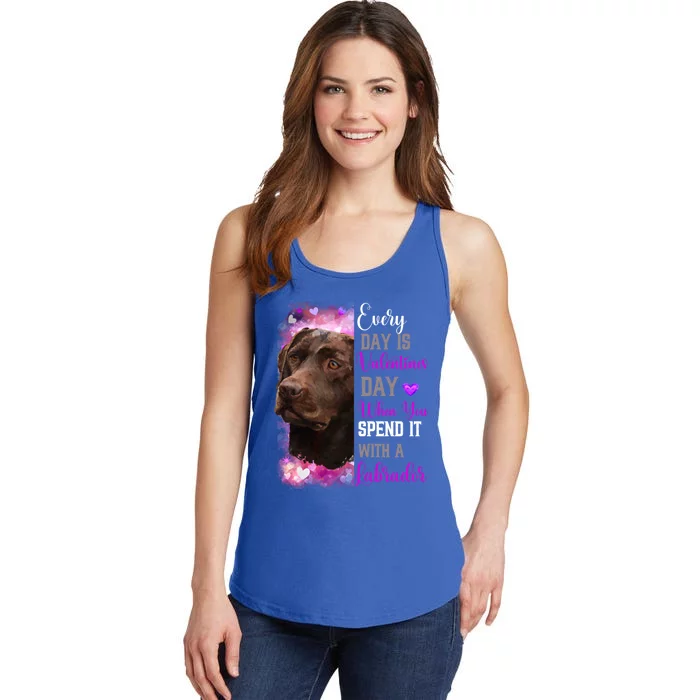 Chocolate Labrador Mom Funny Valentines Day Dog Lovers Brown Gift Ladies Essential Tank