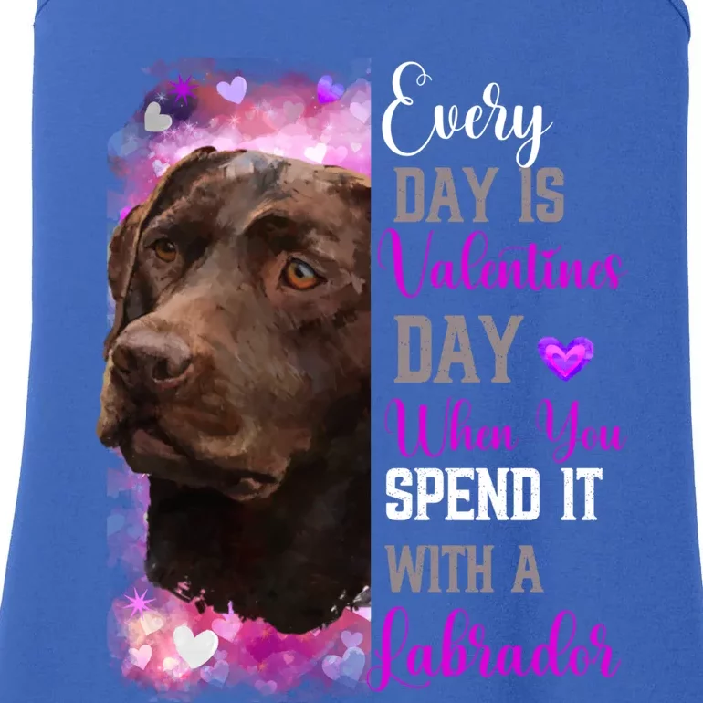 Chocolate Labrador Mom Funny Valentines Day Dog Lovers Brown Gift Ladies Essential Tank