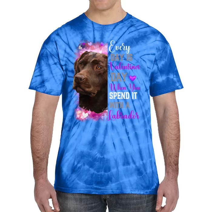 Chocolate Labrador Mom Funny Valentines Day Dog Lovers Brown Gift Tie-Dye T-Shirt