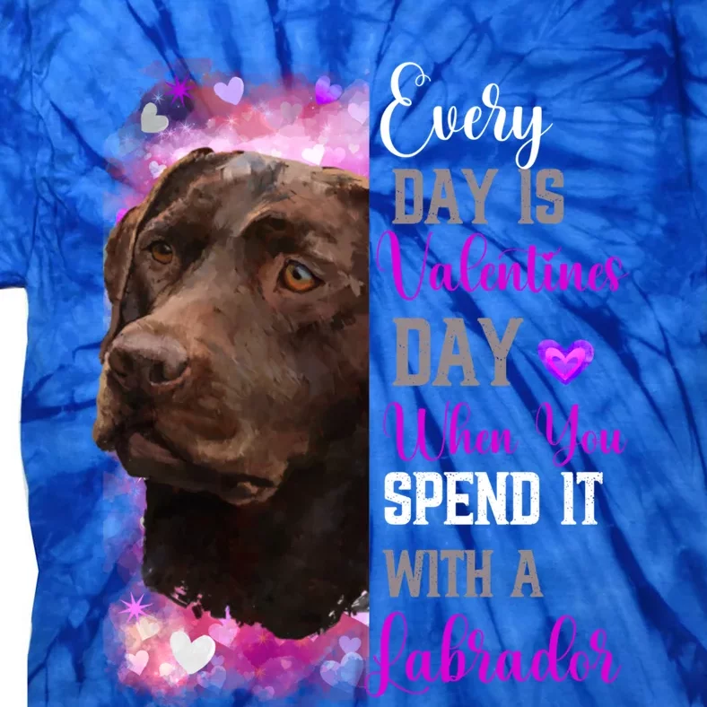 Chocolate Labrador Mom Funny Valentines Day Dog Lovers Brown Gift Tie-Dye T-Shirt