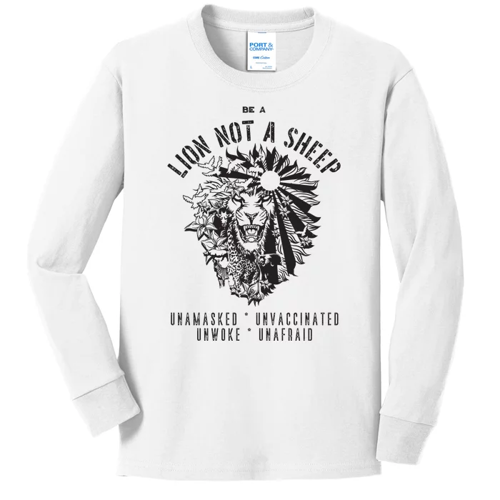 Conservative Lion Not A Sheep Kids Long Sleeve Shirt